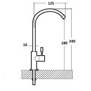 Dimensions robinet 1 voie